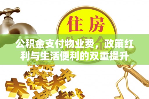 南郊公积金支付物业费，政策红利与生活便利的双重提升