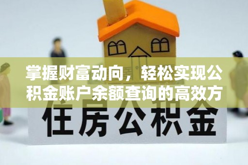 南郊掌握财富动向，轻松实现公积金账户余额查询的高效方式
