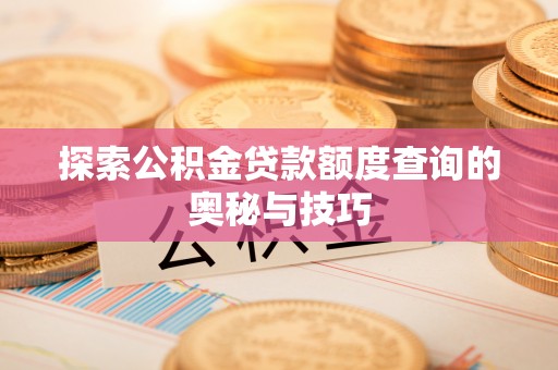 南郊探索公积金贷款额度查询的奥秘与技巧